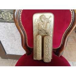 Месингова поставка за стена с две четки за дрехи с месингов обков - 2324