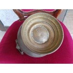 Медна патинирала кашпа от Франция с лъвски глави - 2850