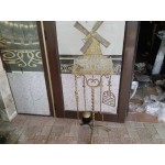 Много плътна месингова патинирала стойка за камина от Холандия - 2877
