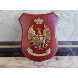 Поръчков герб за вход от месинг и махагон - 2885