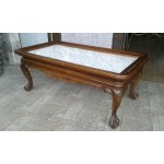 Голяма холна маса с вграден мрамор и лъвски крака - 3234