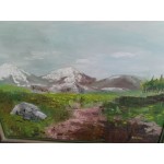 Много красива картина масло в още по красива  двойна рисувана рамка - 3357