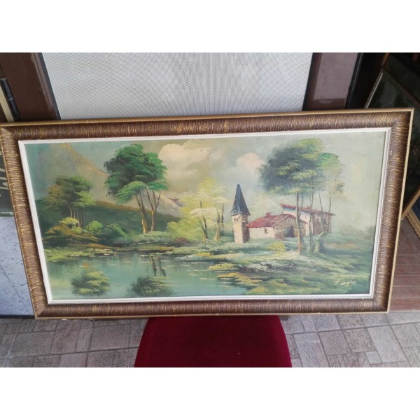 Картина старо масло върху платно от Испания - 3358