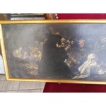 Много стара картина от Испания с печат на библейска сцена - 3368