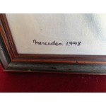 Красива маслена картина от Испания в още по красива двойна рамка - 3476