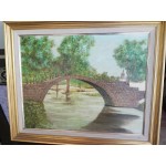 Картина масло на платно от Испания с красива двойна рамка - 3503