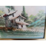 Картина масло върху фазер от Испания с двойна рамка - 3507