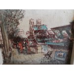 Малка маслена картина върху фазер от Испания - 3513