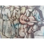 Стара картина масло върху платно от Испания без рамка - 3520