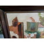 Средна картина масло върху платно от Испания с отлична рамка - 3533