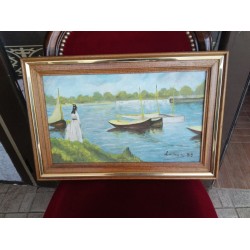 Малка картина масло от Испания в страхотна рамка - 3541
