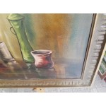 Стара средна картина масло на платно от Испания в отлична рамка - 3561 - KA16