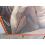 Средна стара картина масло на платно от Испания - 3562