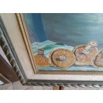 Картина масло на платно от Испания в средна чудна тройна рамка - 3575 - KA32