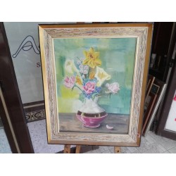 Средна красива картина масло платно от Испания в още по-красива рамка - 3580 - KA08