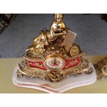 Находка - два почти еднакви каминни часовници от месинг от Испания - 3955