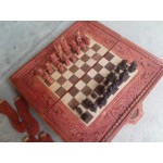 Шах и табла от Индия в релефна дървена кутия - 4162