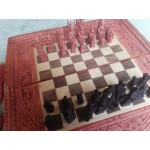 Шах и табла от Индия в релефна дървена кутия - 4162