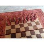 Шах и табла от Индия в релефна дървена кутия - 4162