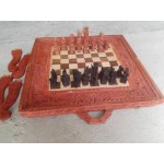 Шах и табла от Индия в релефна дървена кутия - 4162