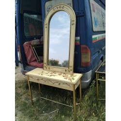 Топ китайска конзола с огледало, дърво и месинг - 4936