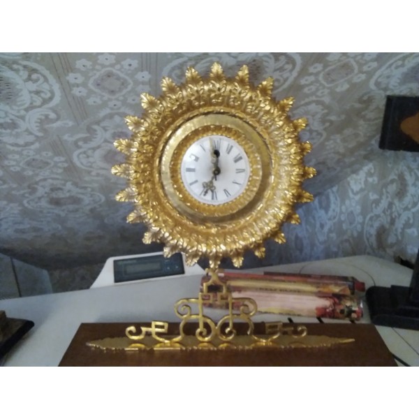 Каминен часовник месинг слънце от Франция - 5006