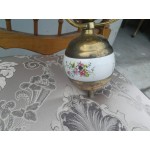 Прекрасен единичен полилей с оникс и цветно стъкло - 1895