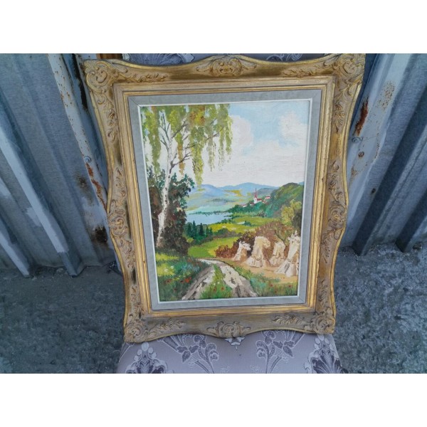 Малка картина масло върху фазер - 1861