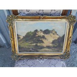 Малка много стара авторска картина масло - 1863