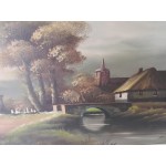 Голяма картина масло с подпис - 1780