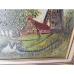 Малка картина масло с подпис - 1782