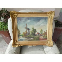 Средна барокова маслена картина с подпис - 1718