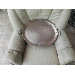 Посребрен голям поднос с барокови дръжки - 1759