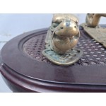 Топ, масивни дръжки от врата с дракони и йероглифи, антика, много стари с патина, рядкост - 7170