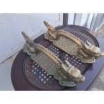Топ, масивни дръжки от врата с дракони и йероглифи, антика, много стари с патина, рядкост - 7170