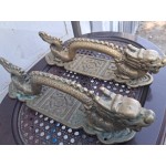 Топ, масивни дръжки от врата с дракони и йероглифи, антика, много стари с патина, рядкост - 7170