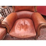 Кожен комплект от Франция, дъб и естествена кожа - 6984