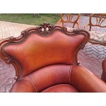 Кожен комплект от Франция, дъб и естествена кожа - 6984