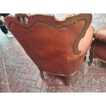 Кожен комплект от Франция, дъб и естествена кожа - 6984