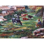 Средна картина масло на платно Испания, отлична рамка и подписана - 6996