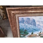 Средна картина масло на платно Испания, отлична рамка и подписана - 6996
