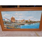Средна картина, масло на платно Испания, подписана - 6997