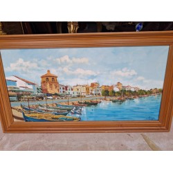 Средна картина, масло на платно Испания, подписана - 6997