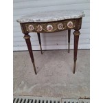 Френска маса колона с цветен мрамор и месинг, без забележки - 7024