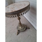 Малка масичка колона Испания, месинг и цветен мрамор - 7027