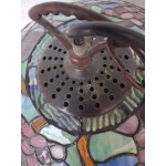 Топ, лампион тифани Франция, ръчно рисувано стъкло и без забележка - 7042