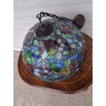 Топ, лампион тифани Франция, ръчно рисувано стъкло и без забележка - 7042