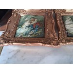 Сет от четири малки барокови картини от рисуван плат  - 7060