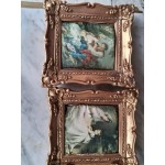 Сет от четири малки барокови картини от рисуван плат  - 7060