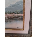 Средна картина масло на платно Испания, отлична рамка, подписана - 7071